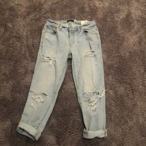 A&F Light Wash Ripped Boyfriend Jeans
